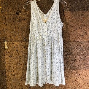 Blue and white button down dress